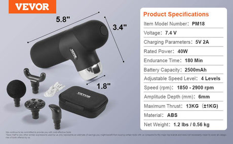 Vevor Portable Deep Tissue Massage Gun - Omega Lifestyles