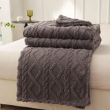 Lightweight Portable Coral Fleece Woven Blanket - Sleep Galleria