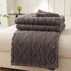 Lightweight Portable Coral Fleece Woven Blanket - Omega Lifestyles
