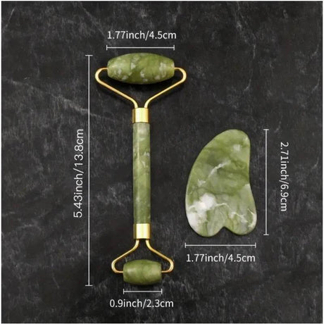Set of 2 Natural Jade Facial Scraping Massage Tools - Sleep Galleria
