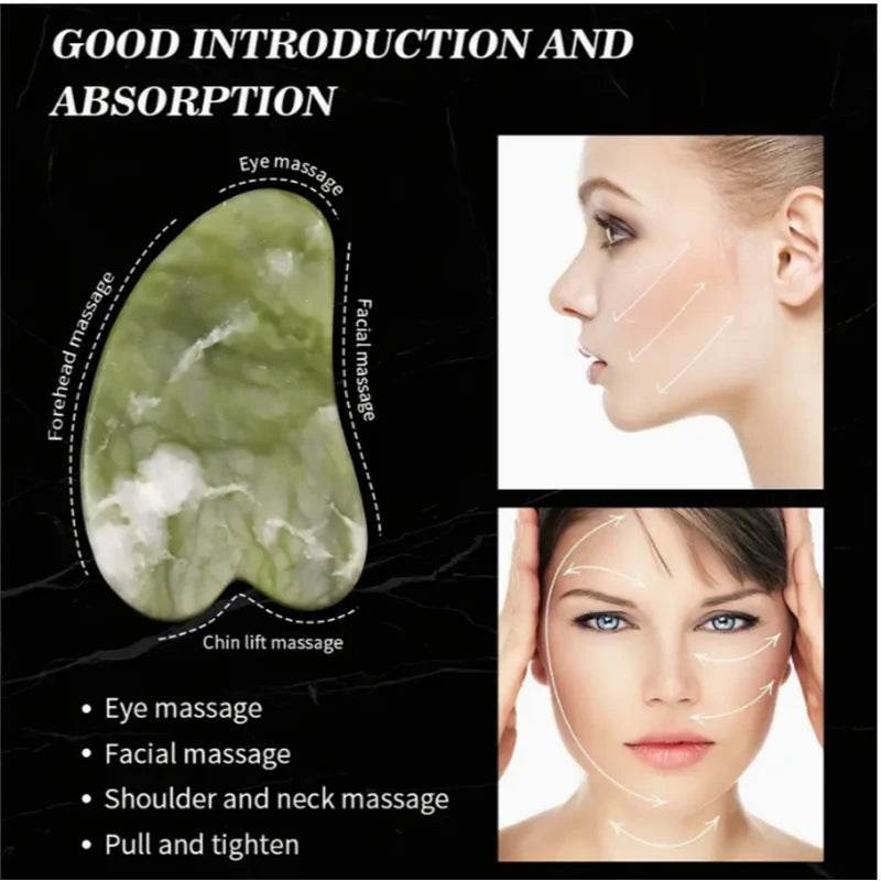 Set of 2 Natural Jade Facial Scraping Massage Tools - Sleep Galleria