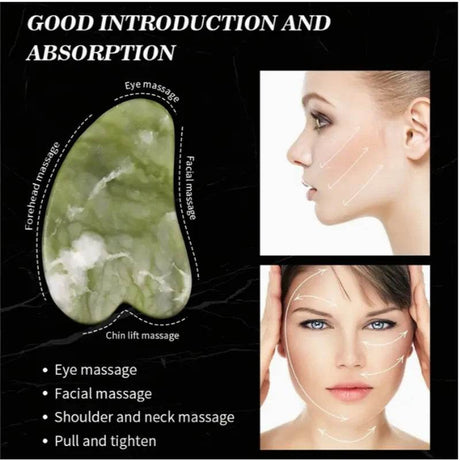 Set of 2 Natural Jade Facial Scraping Massage Tools - Sleep Galleria