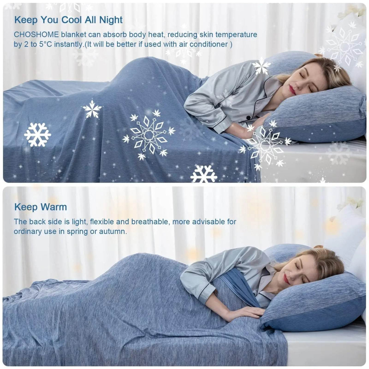 Lightweight Cooling Blanket Soft Organic Cotton - Sleep Galleria