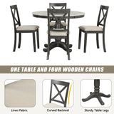 5-Piece Solid Wood Dining Table and Chairs Set - Omega Lifestyles
