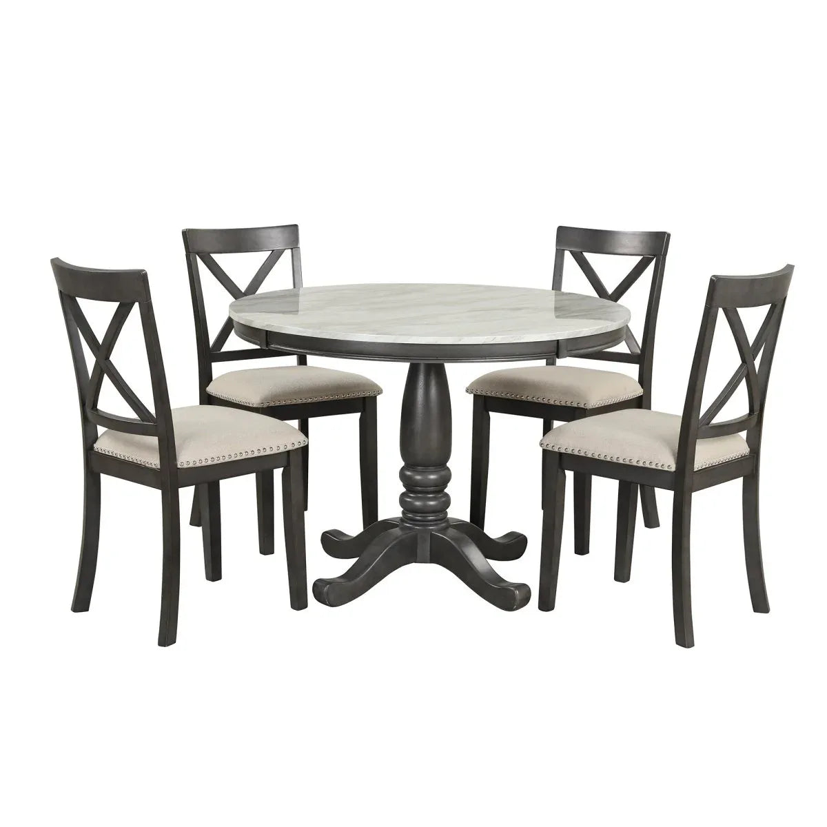 5-Piece Solid Wood Dining Table and Chairs Set - Omega Lifestyles