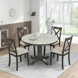 5-Piece Solid Wood Dining Table and Chairs Set - Omega Lifestyles