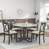 5-Piece Solid Wood Dining Table and Chairs Set - Omega Lifestyles