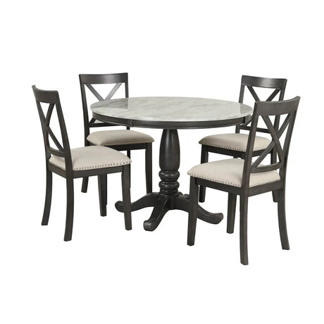 5-Piece Solid Wood Dining Table and Chairs Set - Omega Lifestyles