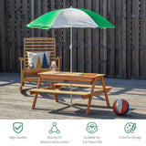 Kids Wooden Outdoor Picnic Table With Adjustable Umbrella - Outsunny - Omega Lifestyles