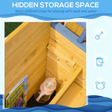 Wooden Kids Pirate Sandbox With Bench Storage Seating - Outsunny - Omega Lifestyles
