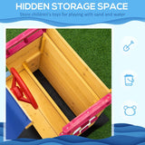 Wooden Pirate Ship Sandbox With Canopy and Storage Bench - Outsunny - Omega Lifestyles