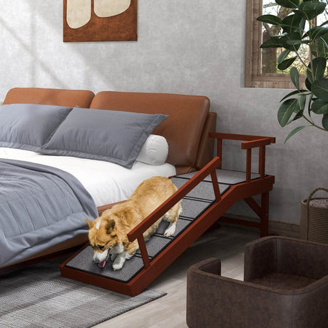 Pine Wood Dog Ramp With Removable Guardrails - Omega Lifestyles