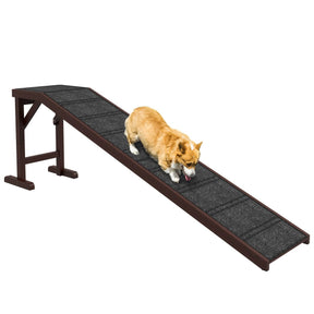 Wooden Pet Ramp With Anti-Slip Carpet Platform - Omega Lifestyles