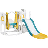6 - in - 1 Indoor Toddler Slide Swing Playset With Basketball Hoop - Qaba - Omega Lifestyles