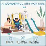 6 - in - 1 Indoor Toddler Slide Swing Playset With Basketball Hoop - Qaba - Omega Lifestyles