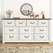 Farmhouse 10-Drawer Engineered Wood Dresser - Omega Lifestyles