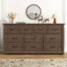 Farmhouse 10-Drawer Engineered Wood Dresser - Omega Lifestyles