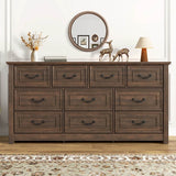 Farmhouse 10-Drawer Engineered Wood Dresser - Omega Lifestyles