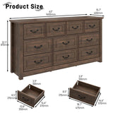 Farmhouse 10-Drawer Engineered Wood Dresser - Omega Lifestyles