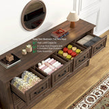 Farmhouse 10-Drawer Engineered Wood Dresser - Omega Lifestyles