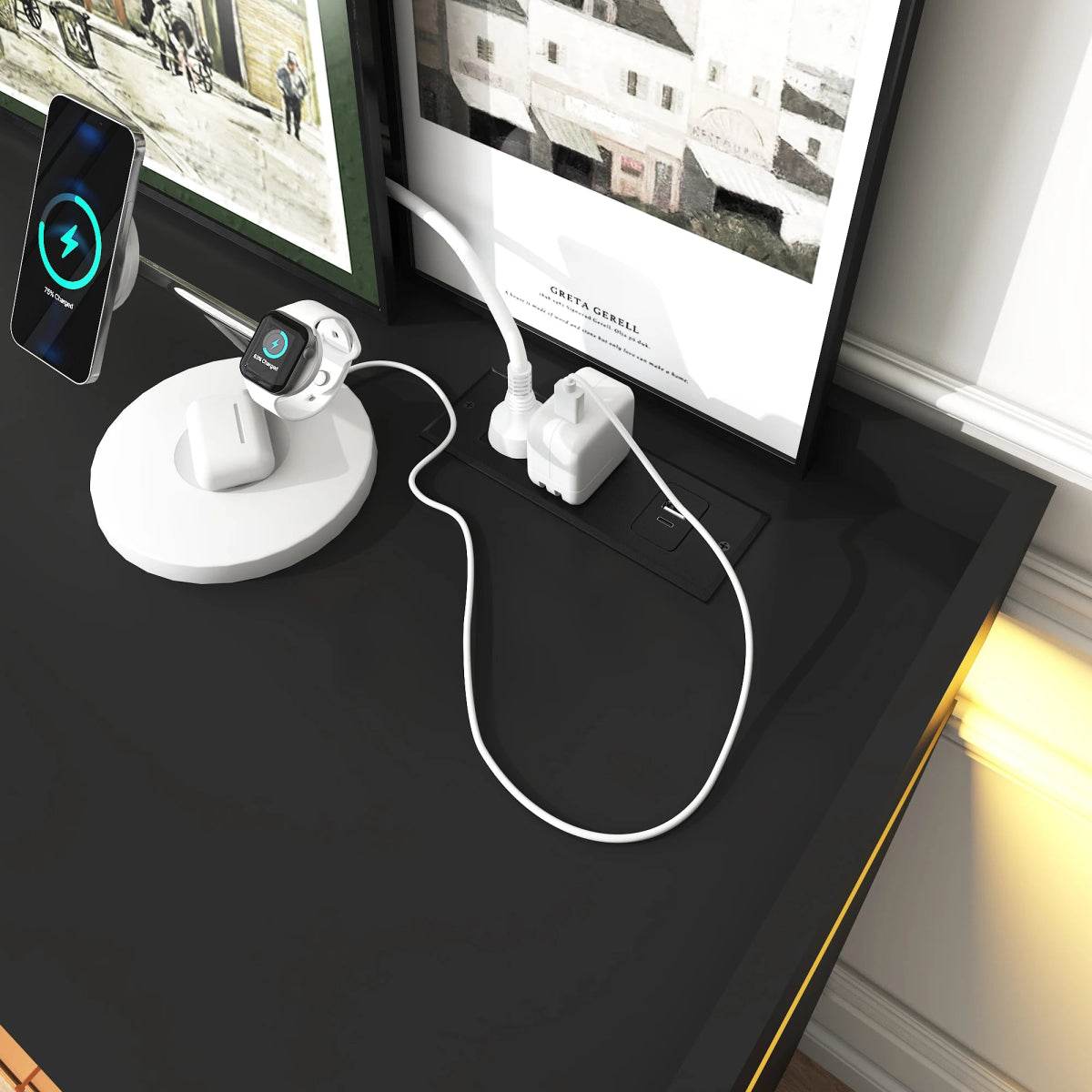 Modern 6 Drawer Wooden Dresser With LED Light - Omega Lifestyles