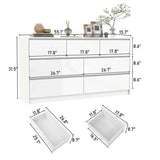Modern 7-Drawer High Gloss Wood Dresser Chest - Omega Lifestyles