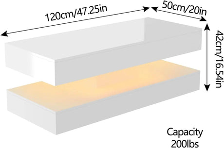Modern LED Coffee Table With Storage Drawers - Omega Lifestyles
