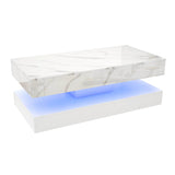Modern LED Coffee Table With Storage Drawers - Omega Lifestyles