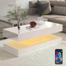 Modern LED Coffee Table With Storage Drawers - Omega Lifestyles