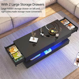 Modern LED Coffee Table With Storage Drawers - Omega Lifestyles