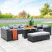 7-Piece Outdoor Wicker Furniture Set With Fire Pit Table - Omega Lifestyles