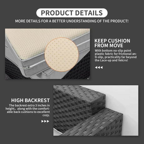 7-Piece Outdoor Wicker Furniture Set With Fire Pit Table - Omega Lifestyles