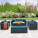 7-Piece Outdoor Wicker Furniture Set With Fire Pit Table - Omega Lifestyles