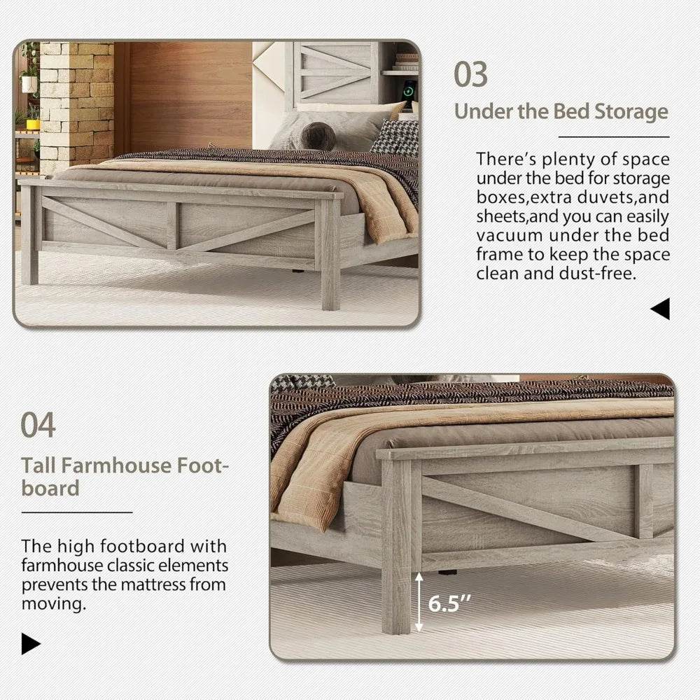 3-Piece Modern Wood Platform Bed Frame Set - Omega Lifestyles