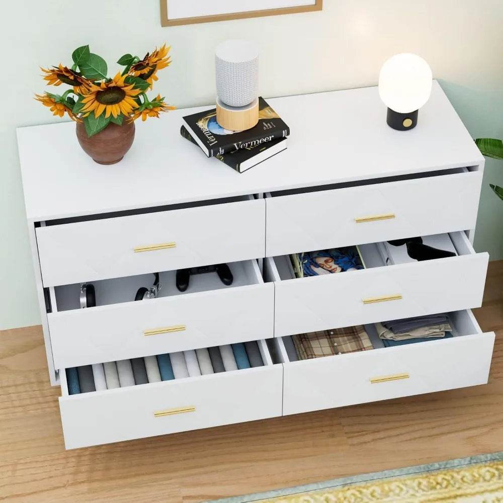 3-Piece White Modern Bedroom Dresser And Nightstand Set - Omega Lifestyles