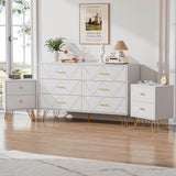 3-Piece White Modern Bedroom Dresser And Nightstand Set - Omega Lifestyles