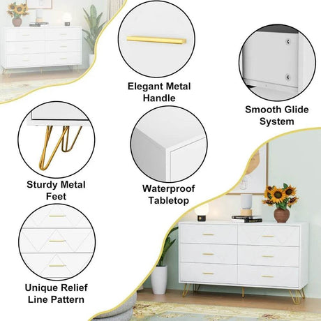 3-Piece White Modern Bedroom Dresser And Nightstand Set - Omega Lifestyles