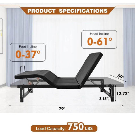 Adjustable Fabric Covered Bed Frame With Wireless Remote - Omega Lifestyles