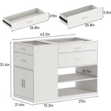 Modern Engineered Wood And Glass Storage Dresser Island - Omega Lifestyles