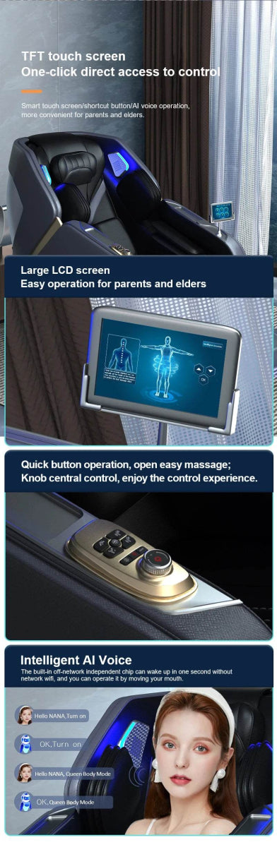 4D Zero Gravity Voice Control Heated Airbags Massage Chair - Omega Lifestyles