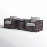 3 - Piece Modern Rattan Patio Sofa Set With Cushions - Reposea - Omega Lifestyles
