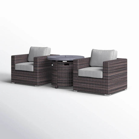 3 - Piece Modern Rattan Patio Sofa Set With Cushions - Reposea - Omega Lifestyles