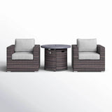 3 - Piece Modern Rattan Patio Sofa Set With Cushions - Reposea - Omega Lifestyles