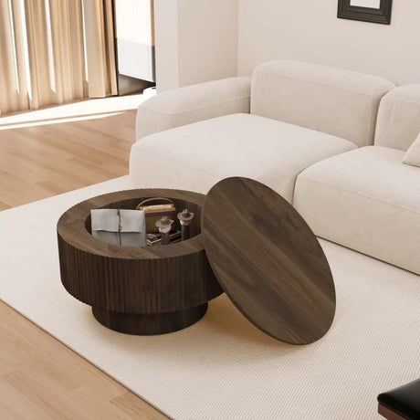 3-Piece Modern Round MDF Coffee Table And PU Chairs Set - Omega Lifestyles