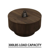 3-Piece Modern Round MDF Coffee Table And PU Chairs Set - Omega Lifestyles