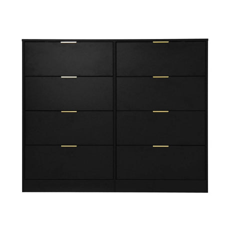 8-Drawer Black Particle Board Wood Dresser - Sleep Galleria