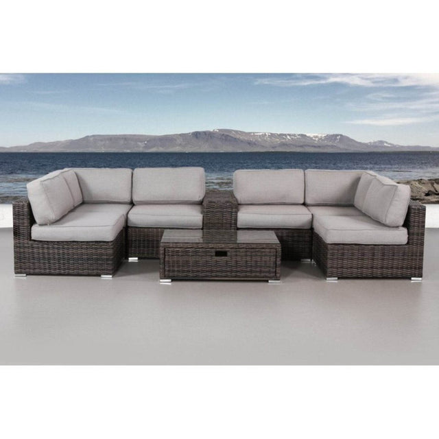 8-Piece Outdoor Wicker Seating Group With Cushions - Omega Lifestyles