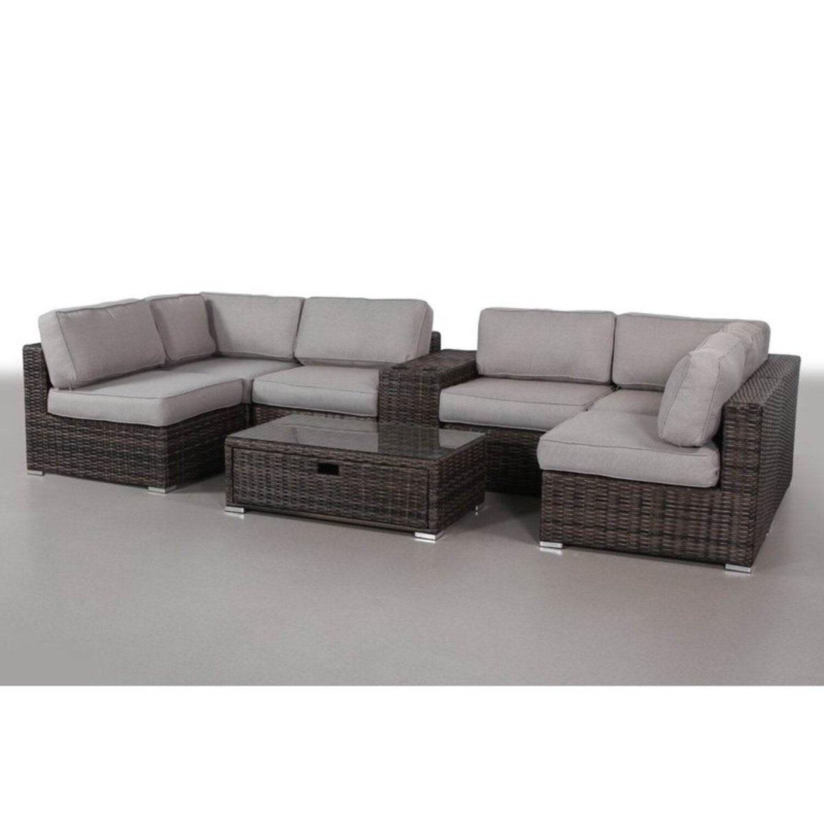 8 - Piece Outdoor Wicker Seating Group With Cushions - Reposea - Omega Lifestyles