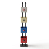 Colorful Metal Cube Bookshelf Four-Shelf Corner Shelf - Sleep Galleria