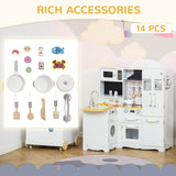 Educational Large White Silver MDF Kids Play Kitchen Set - Reposea - Omega Lifestyles